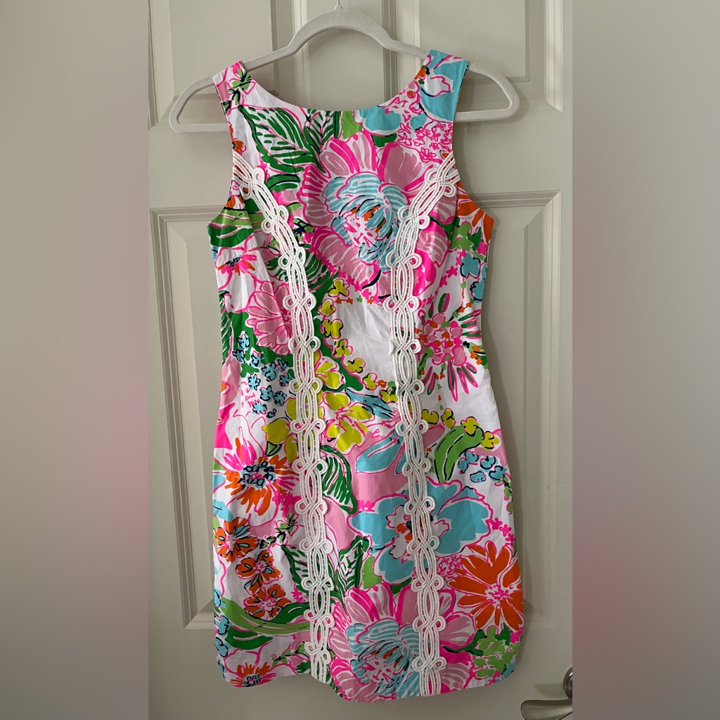 Womenâs Lilly Pulitzer For Target Floral Sleeveless Shift Dress Pink/Blue Size 4